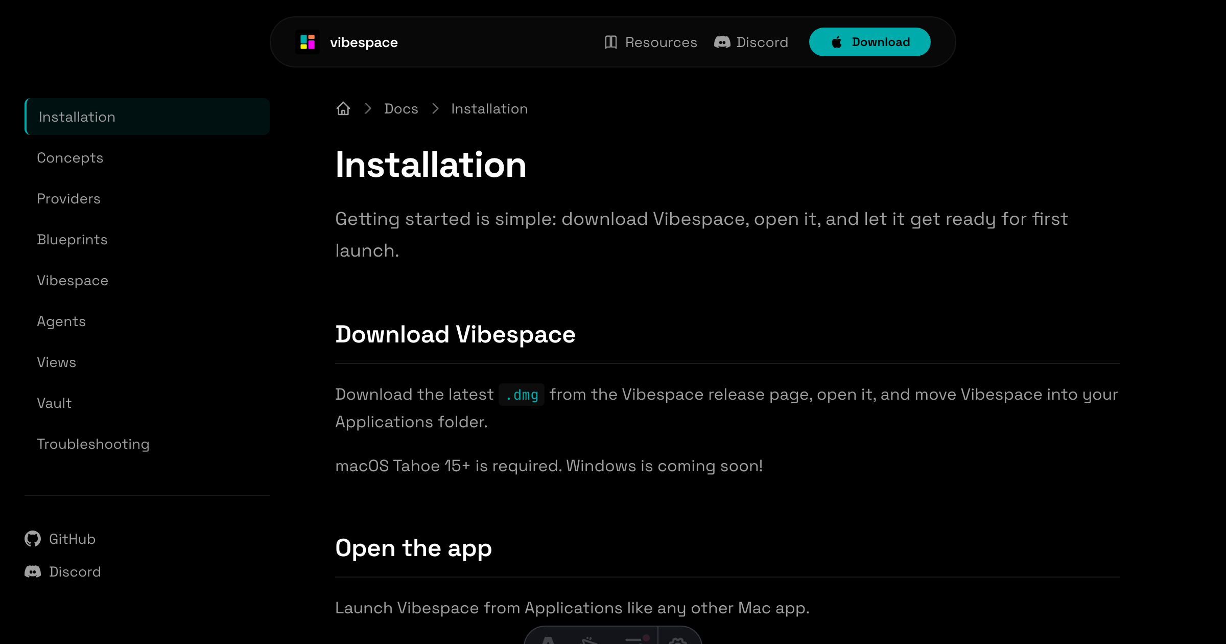 Installation - vibespace docs