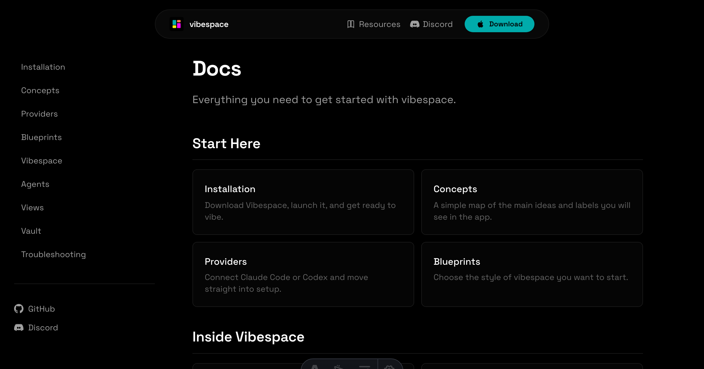 Docs - vibespace docs